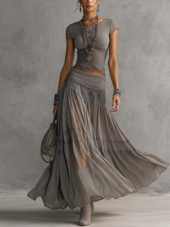 Nova | Sheer Layered Maxi Set