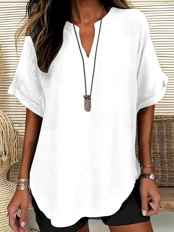 Mila™ | Relaxed Notched-Neck Blouse
