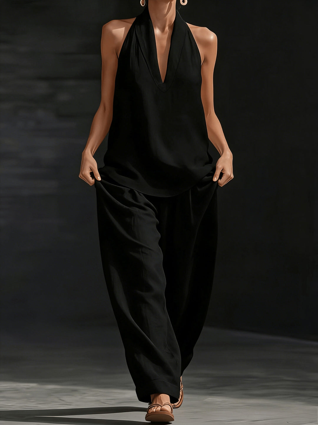 Margot™ | Linen V-Neck Vest & Wide-Leg Trouser Set
