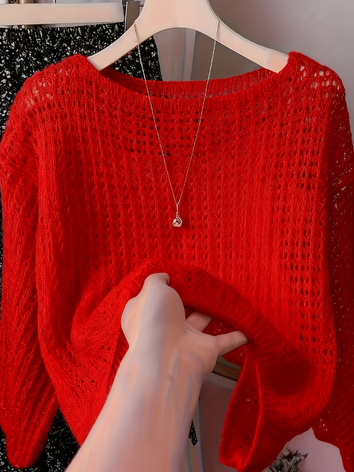 Sophie™ | Lace Hollow Knit Sweater