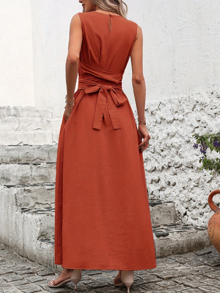Diane™ | Cotton Tie-Back Sleeveless Maxi Dress