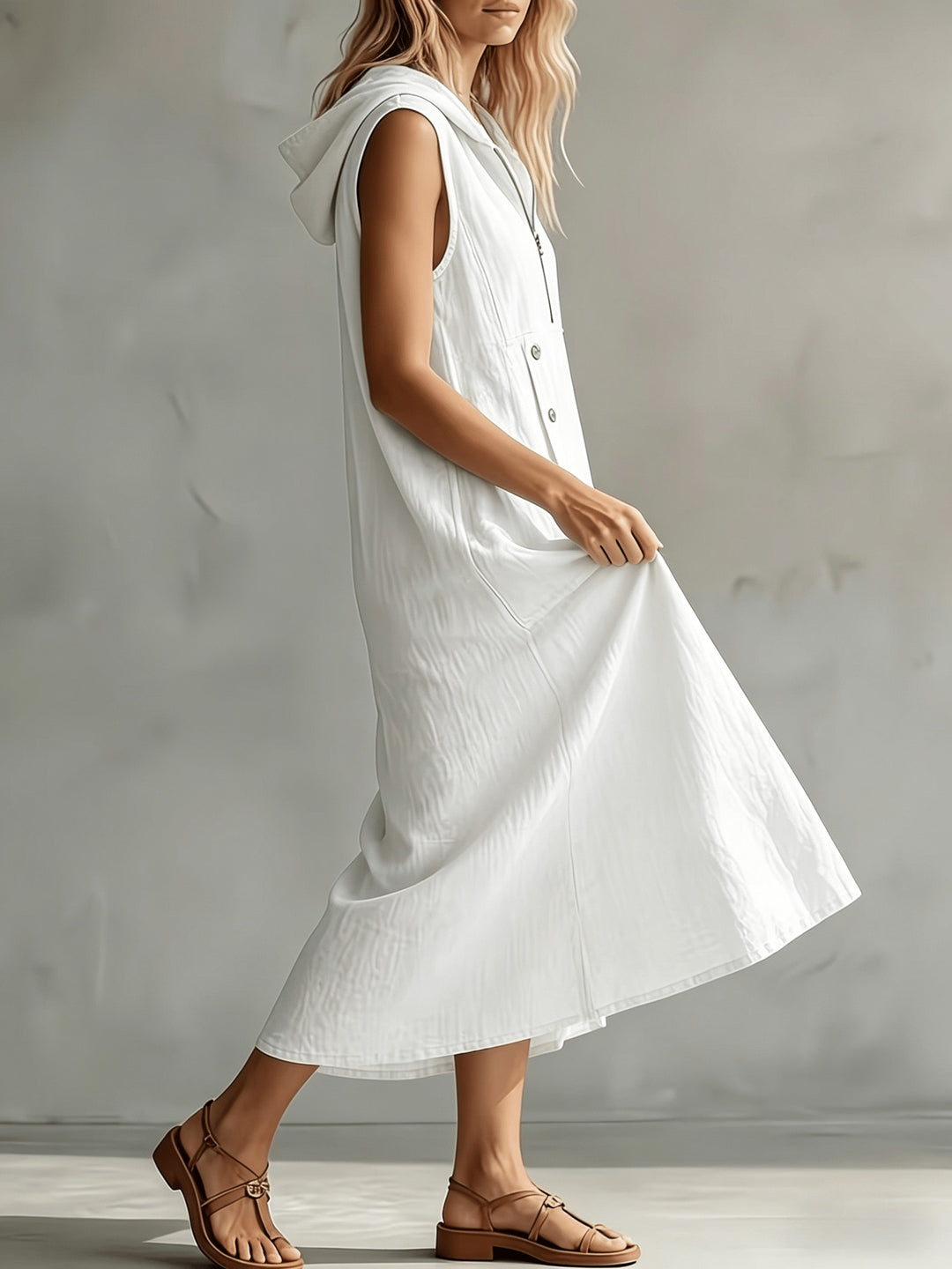 Carol™ | Hooded Button Maxi Dress