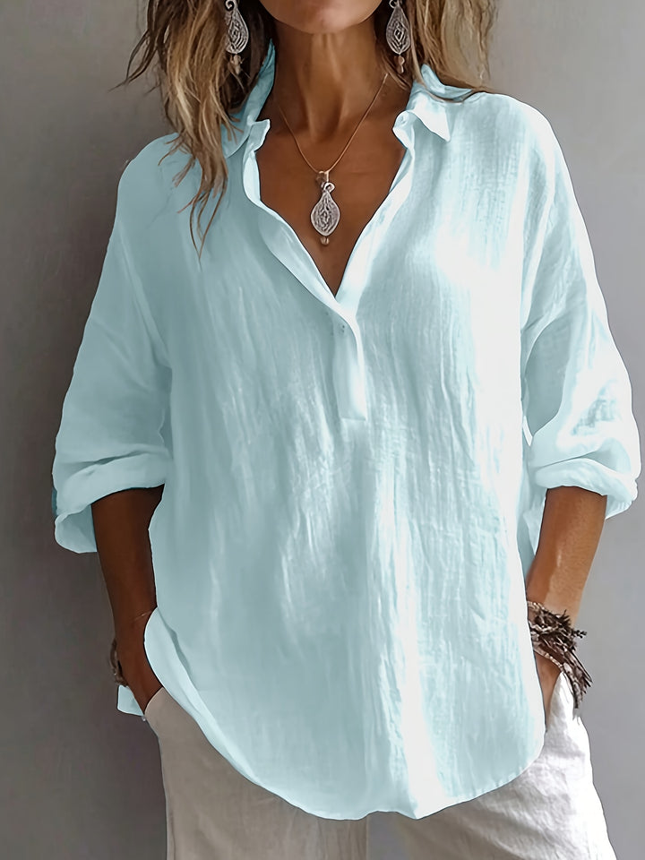 Vivian™ | Oversized Lapel Blouse in Bold Colours