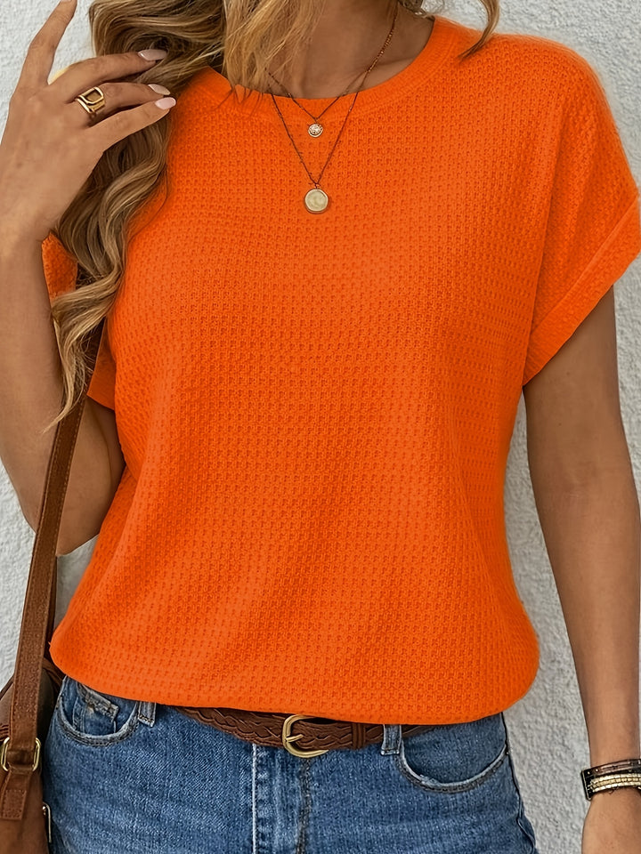 Penny™ | Soft Waffle-Knit Short Sleeve Top