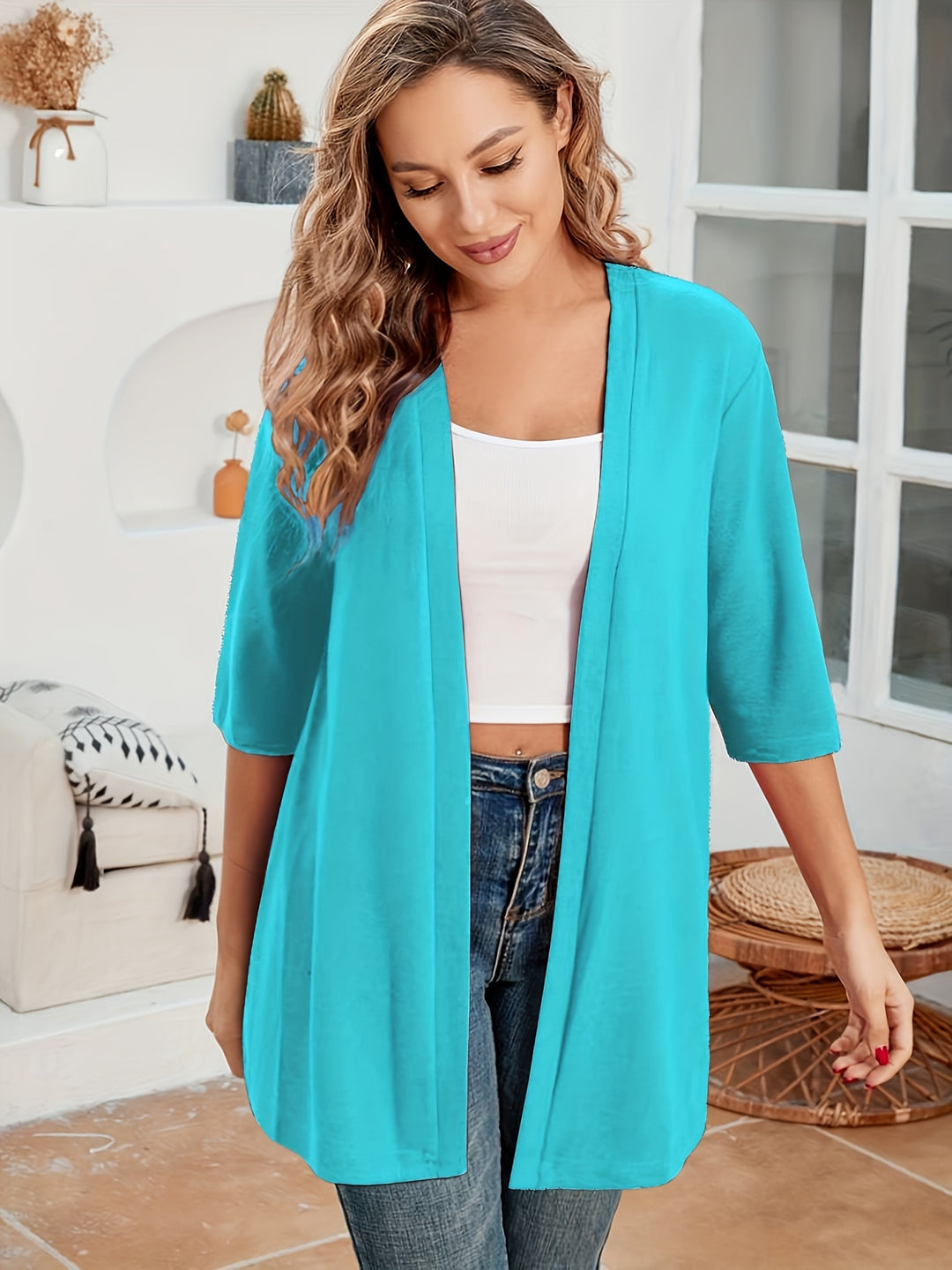 Vivienne™ | Elegant Open-Front Stretch Cardigan