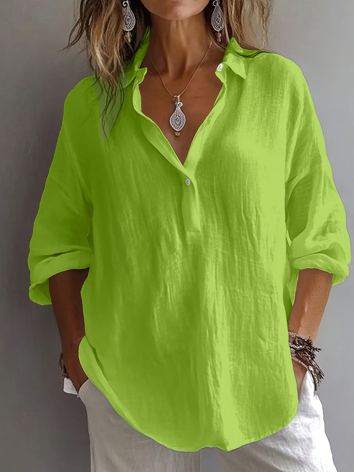 Vivian™ | Oversized Lapel Blouse in Bold Colours