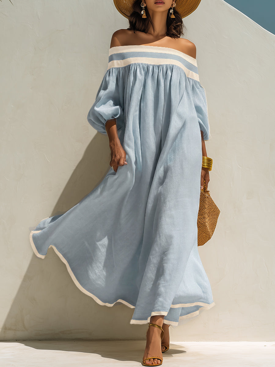 Seraphina™ | Luxe Off-Shoulder Linen Maxi Dress