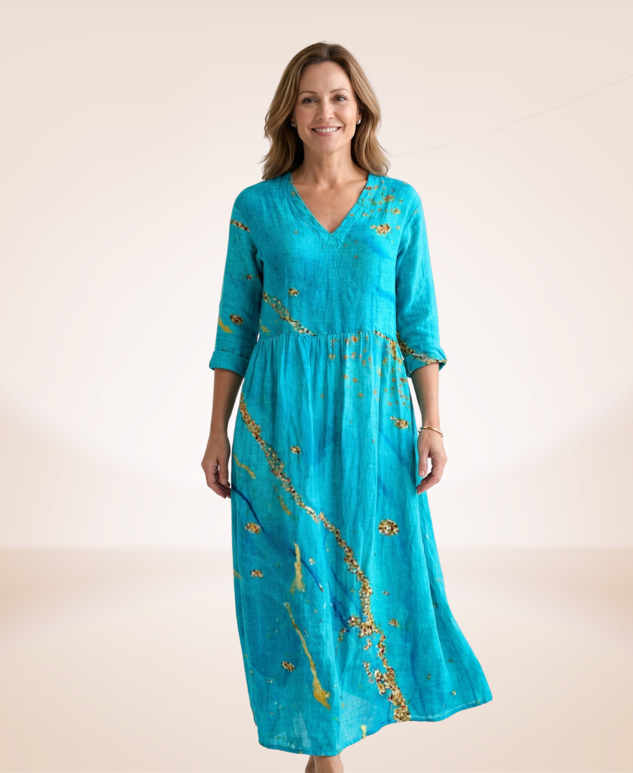 Florence™ | Luxe Floral Linen Dress
