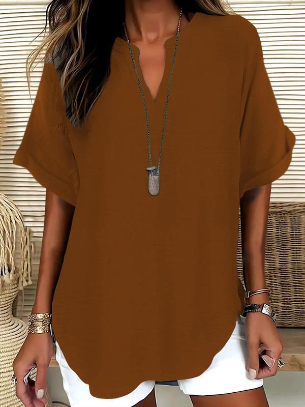 Mila™ | Relaxed Notched-Neck Blouse