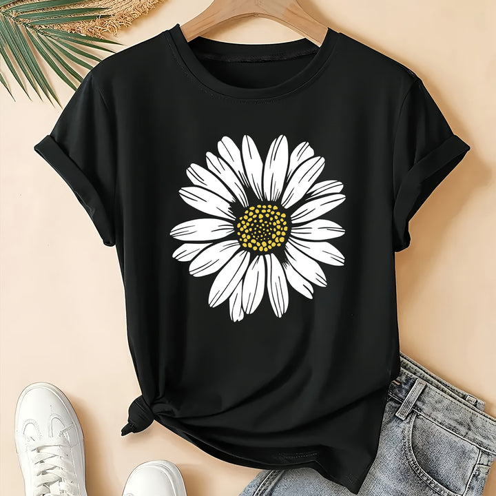 Daisy™ | Floral Print Crew Neck Tee