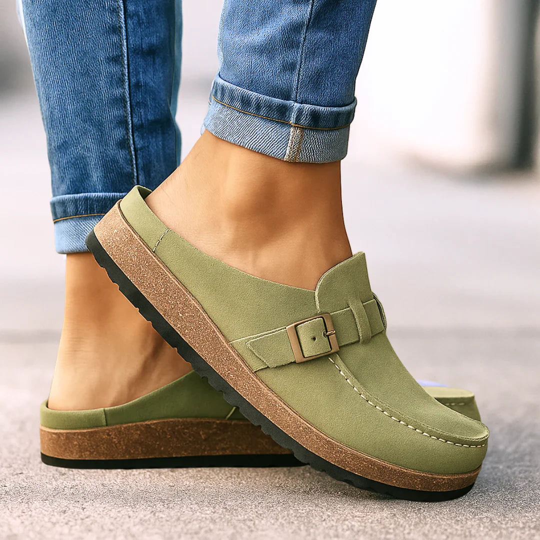 Marbella™ | Luxe Suede Buckle Comfort Clogs