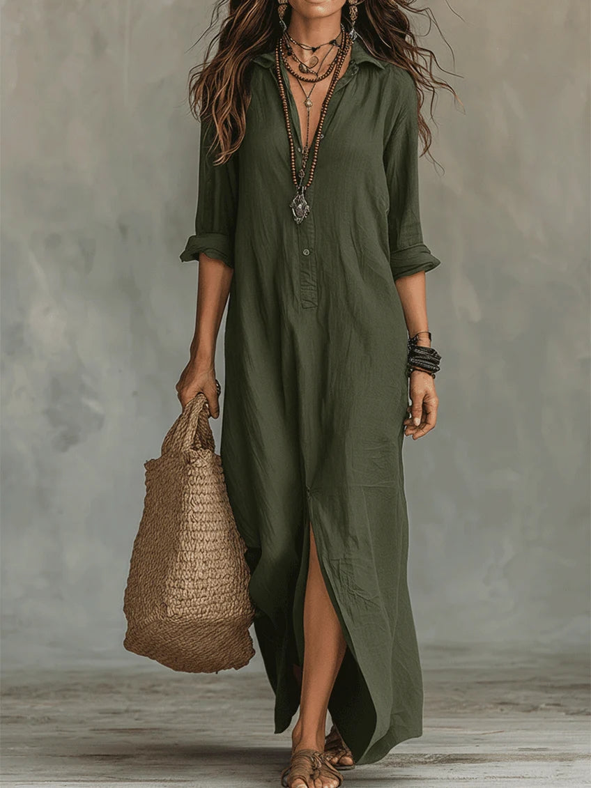 Hattie™ | Long Button Dress