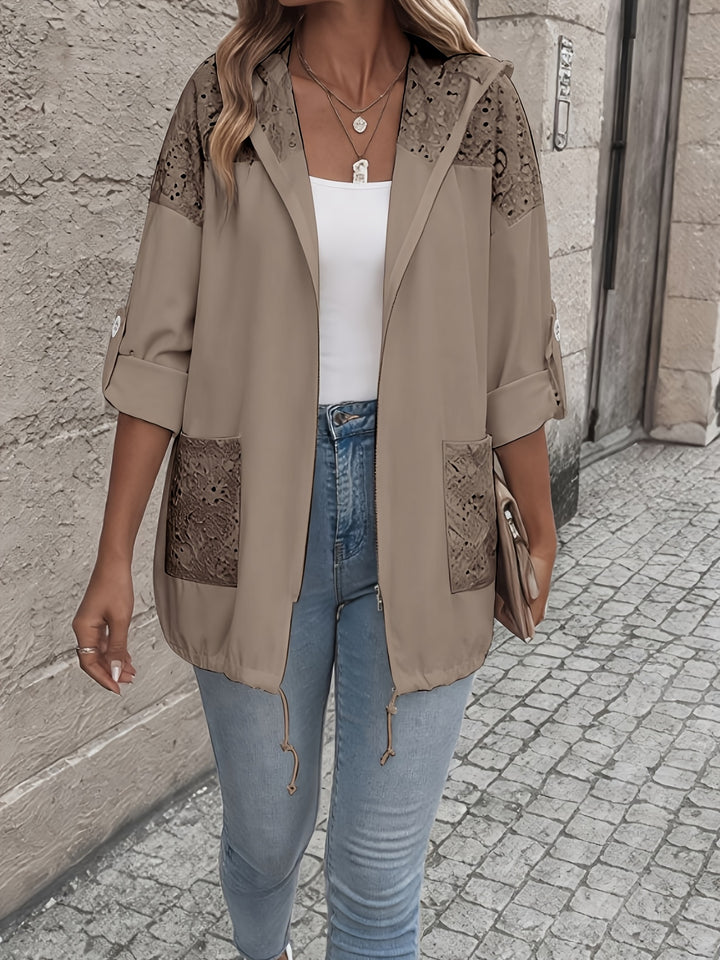 Aria™ | Lace Patchwork Hooded Jacket