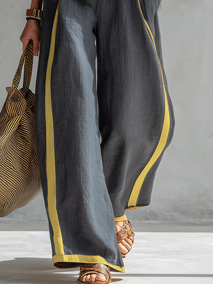 Colette™ | Bicolor Vest & Wide-Leg Trouser Set