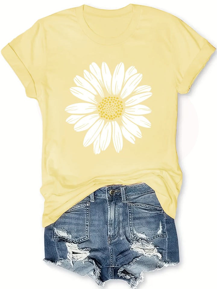 Daisy™ | Floral Print Crew Neck Tee