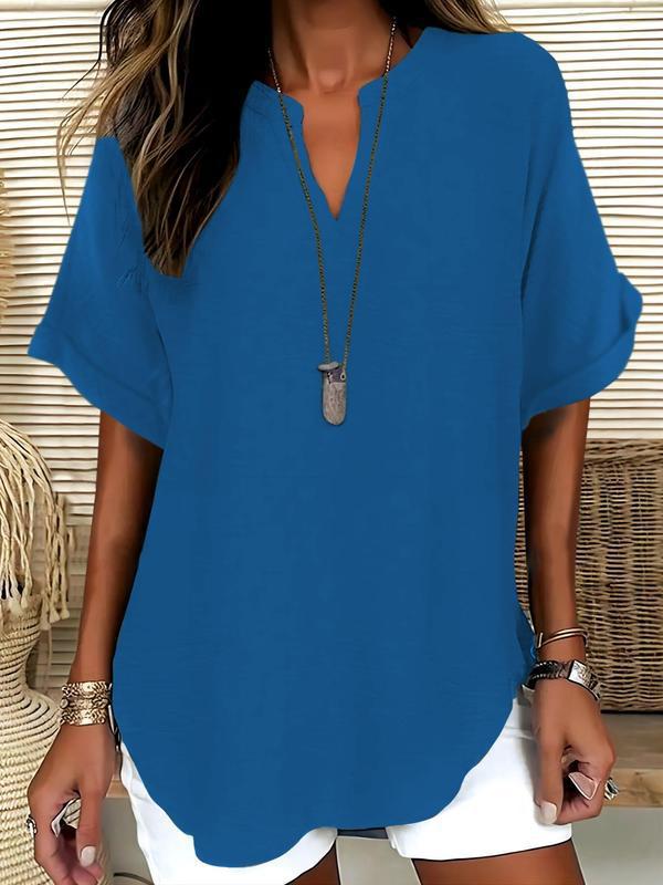 Mila™ | Relaxed Notched-Neck Blouse
