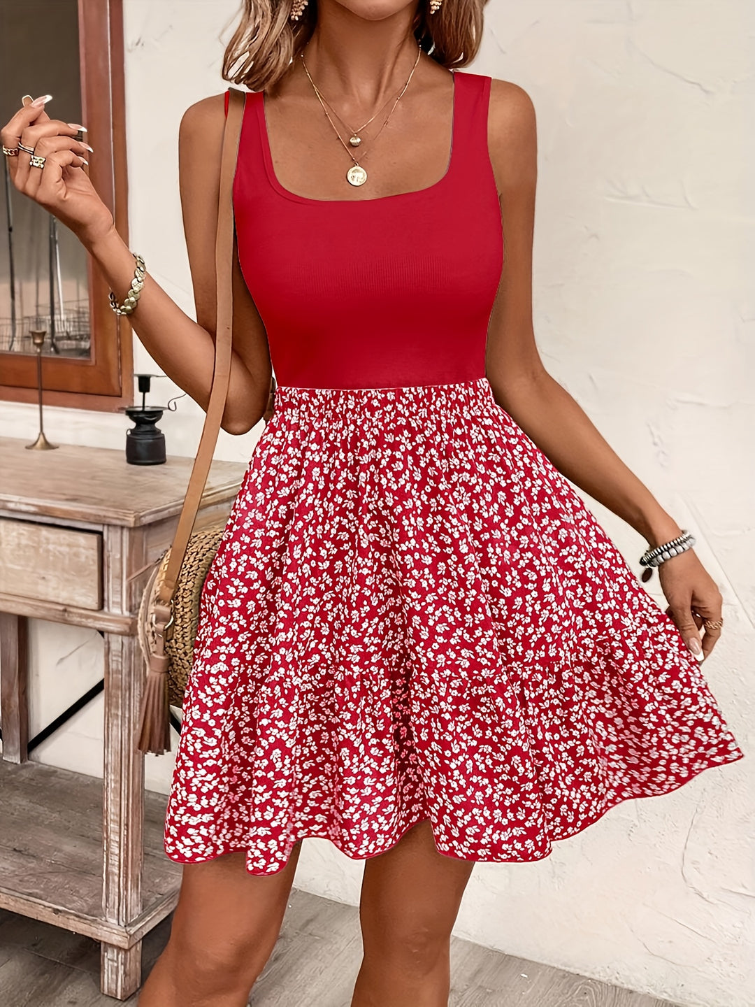 Rose™ | Floral Print Sleeveless Dress