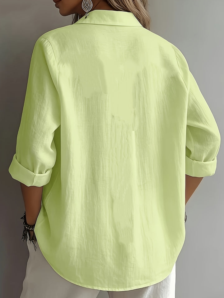 Selene™ | Relaxed Luxe Linen Button Blouse