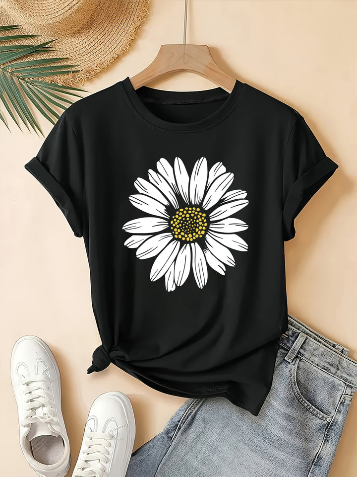 Daisy™ | Floral Print Crew Neck Tee