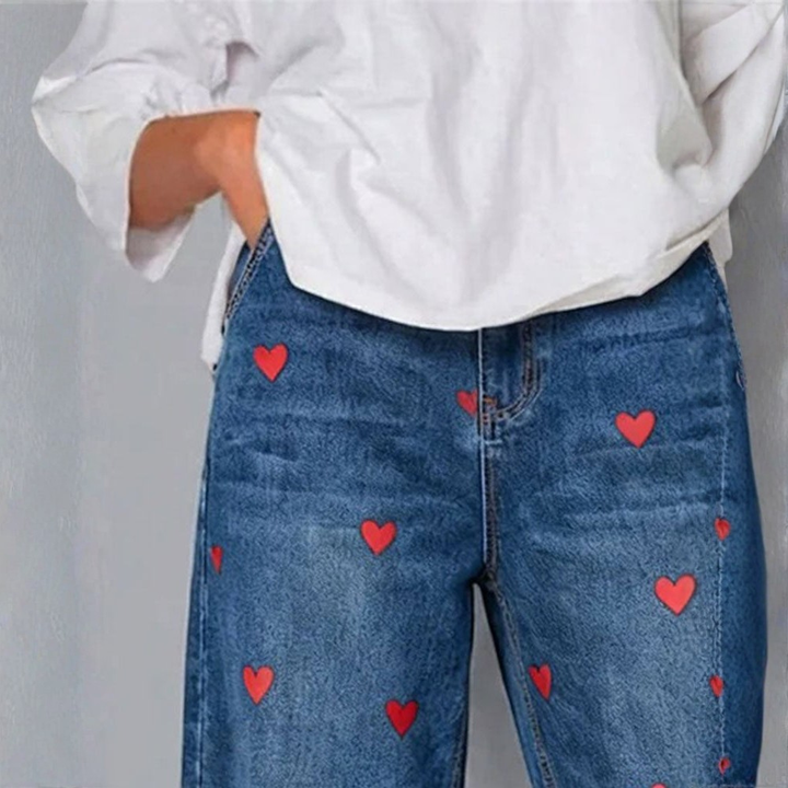 Valentina™ | Heart Detail Denim Jeans