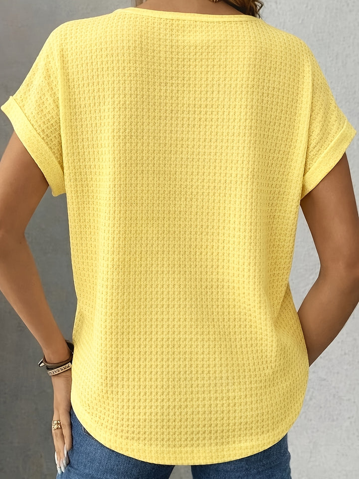 Penny™ | Soft Waffle-Knit Short Sleeve Top