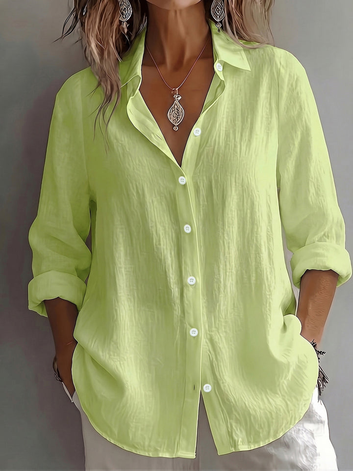 Selene™ | Relaxed Luxe Linen Button Blouse
