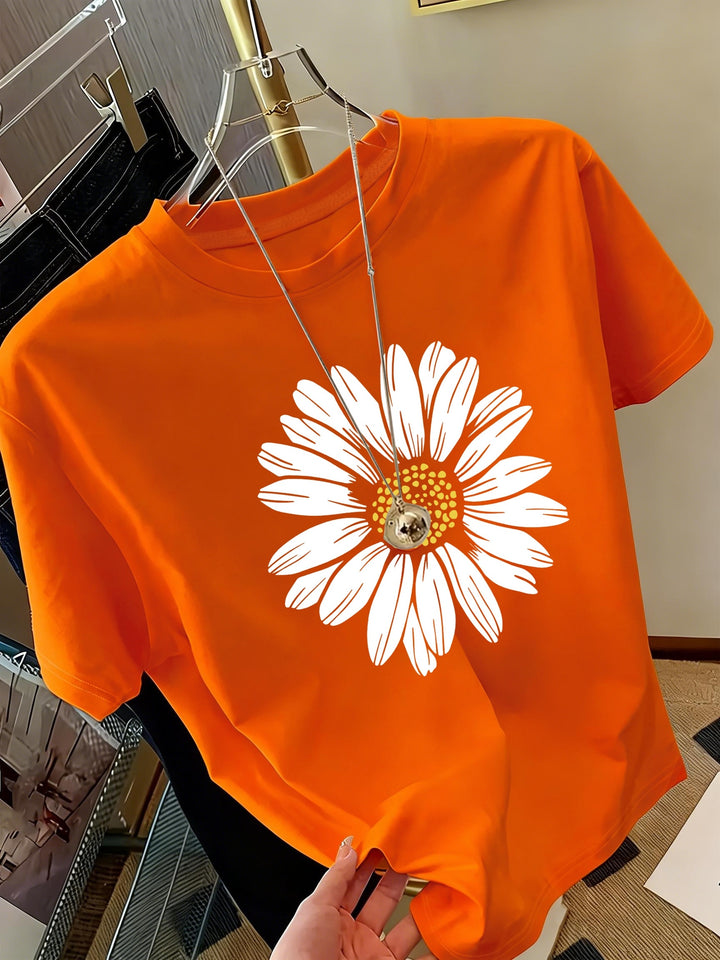 Daisy™ | Floral Print Crew Neck Tee