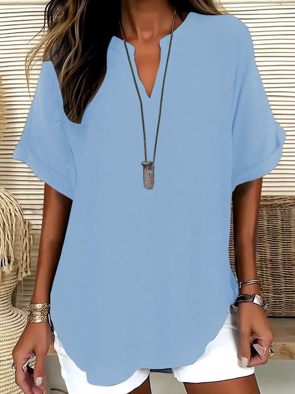 Mila™ | Relaxed Notched-Neck Blouse