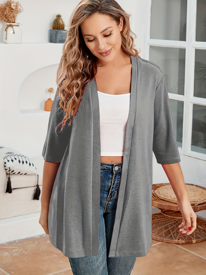 Vivienne™ | Elegant Open-Front Stretch Cardigan