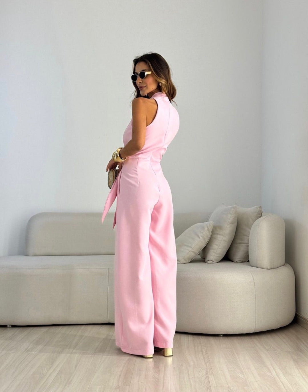 Celestia™ | Luxe Draped Wide-Leg Jumpsuit