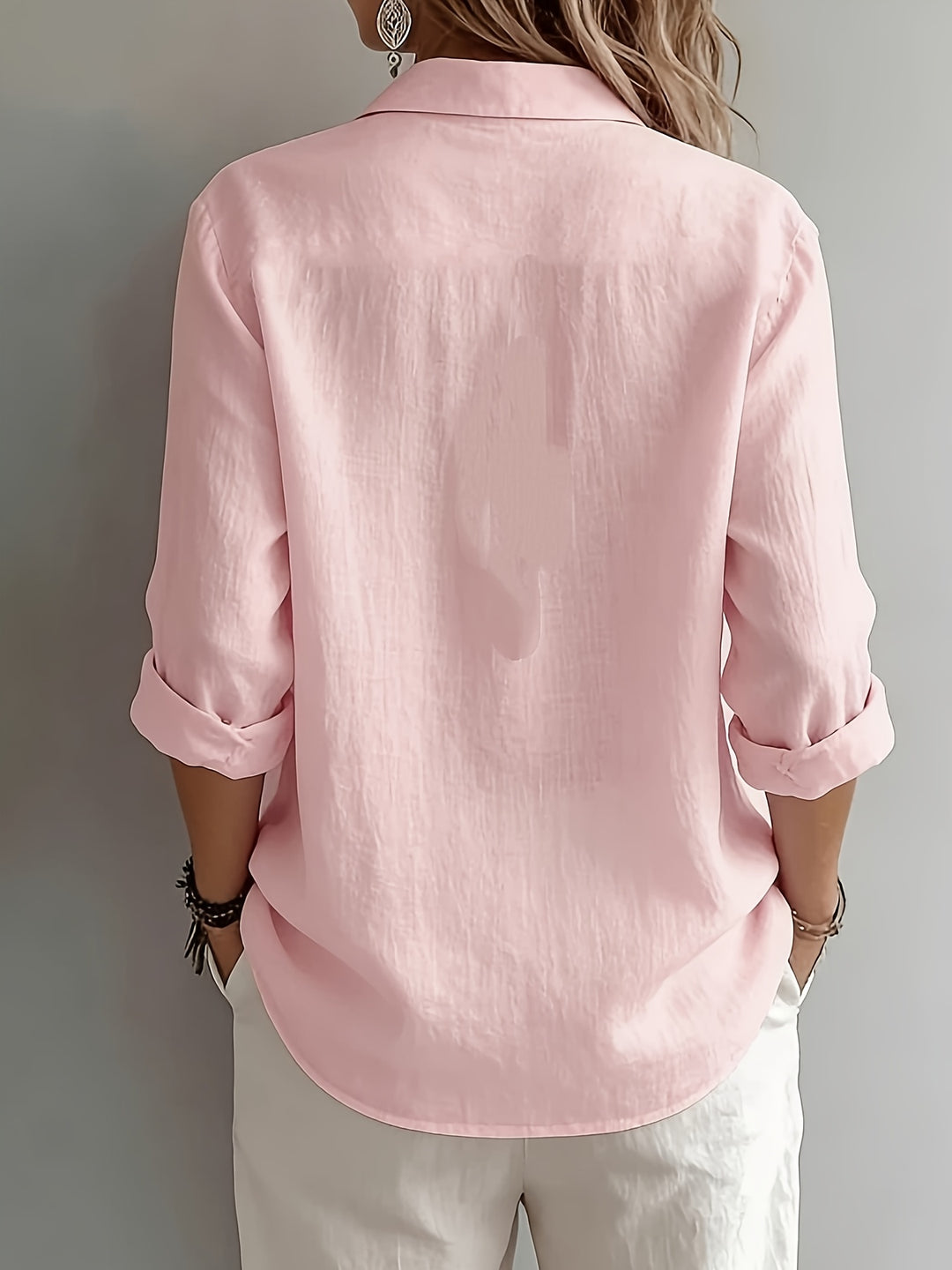 Selene™ | Relaxed Luxe Linen Button Blouse