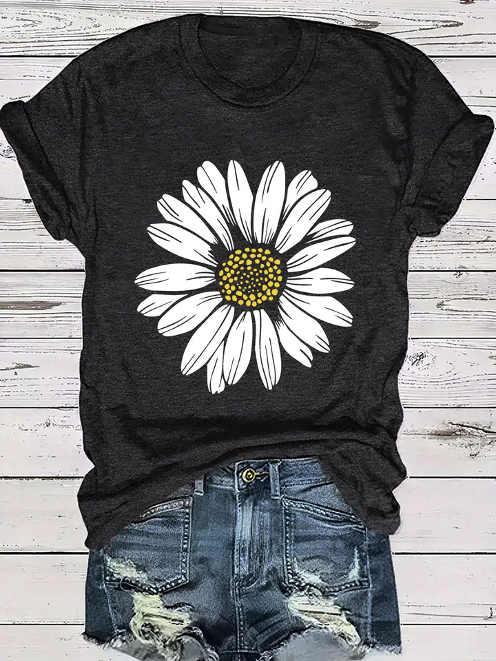 Daisy™ | Floral Print Crew Neck Tee