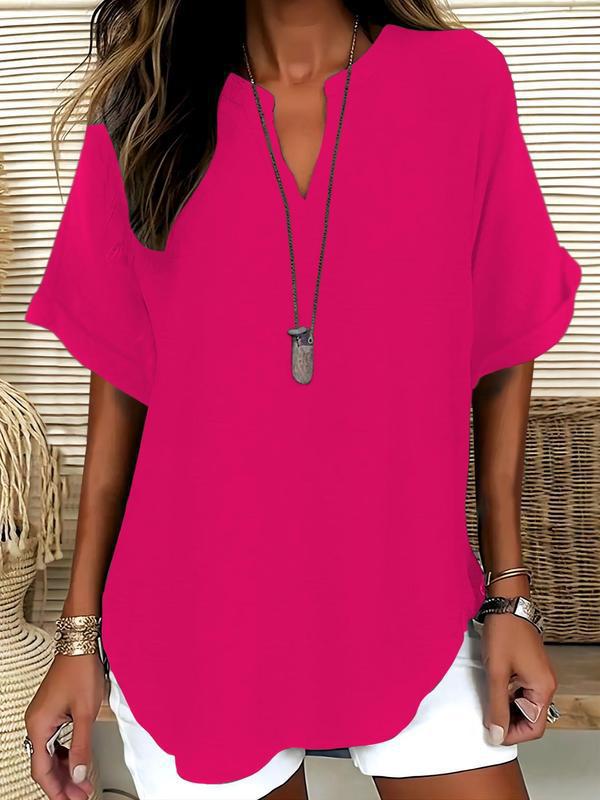 Mila™ | Relaxed Notched-Neck Blouse