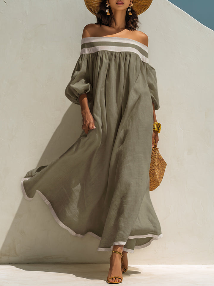 Seraphina™ | Luxe Off-Shoulder Linen Maxi Dress