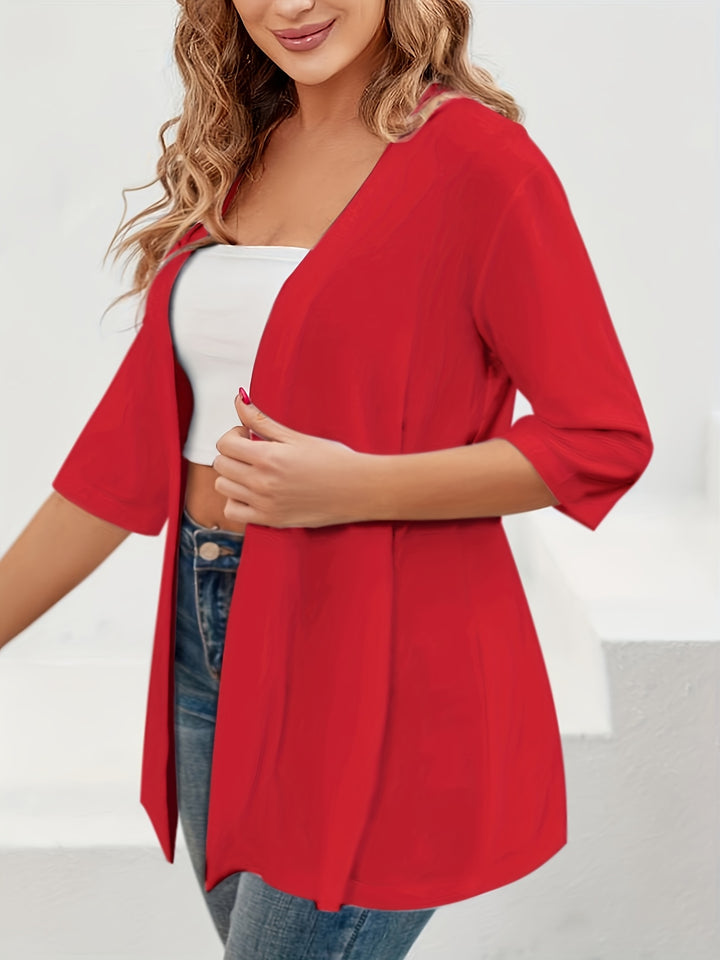 Vivienne™ | Elegant Open-Front Stretch Cardigan