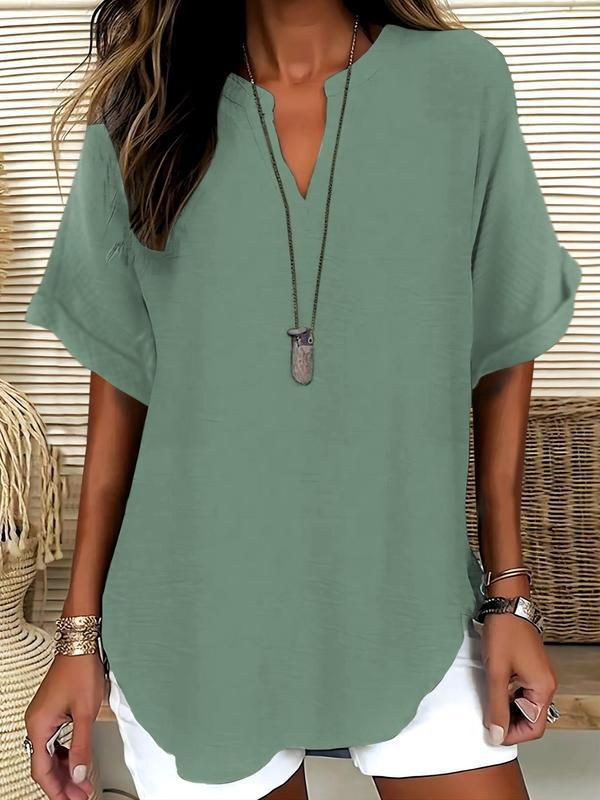 Mila™ | Relaxed Notched-Neck Blouse
