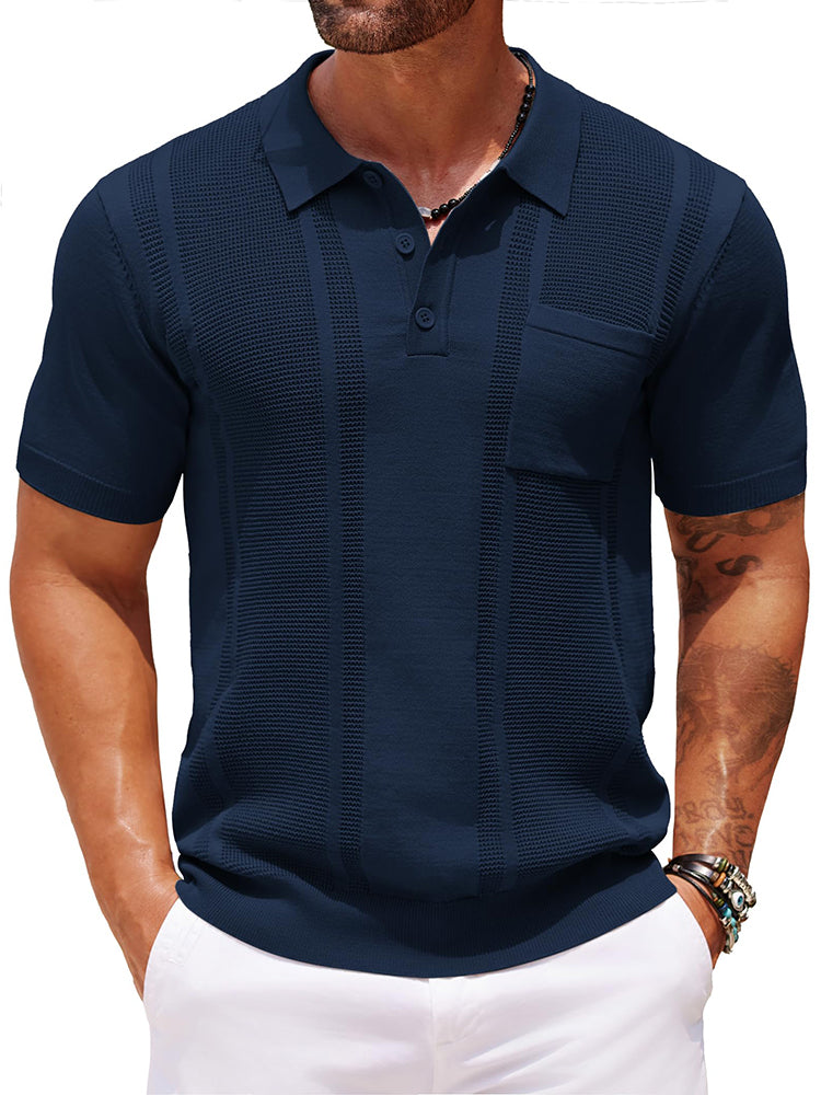 Dave - Casual Textured Knit Polo | By Julian & Claire Toronto
