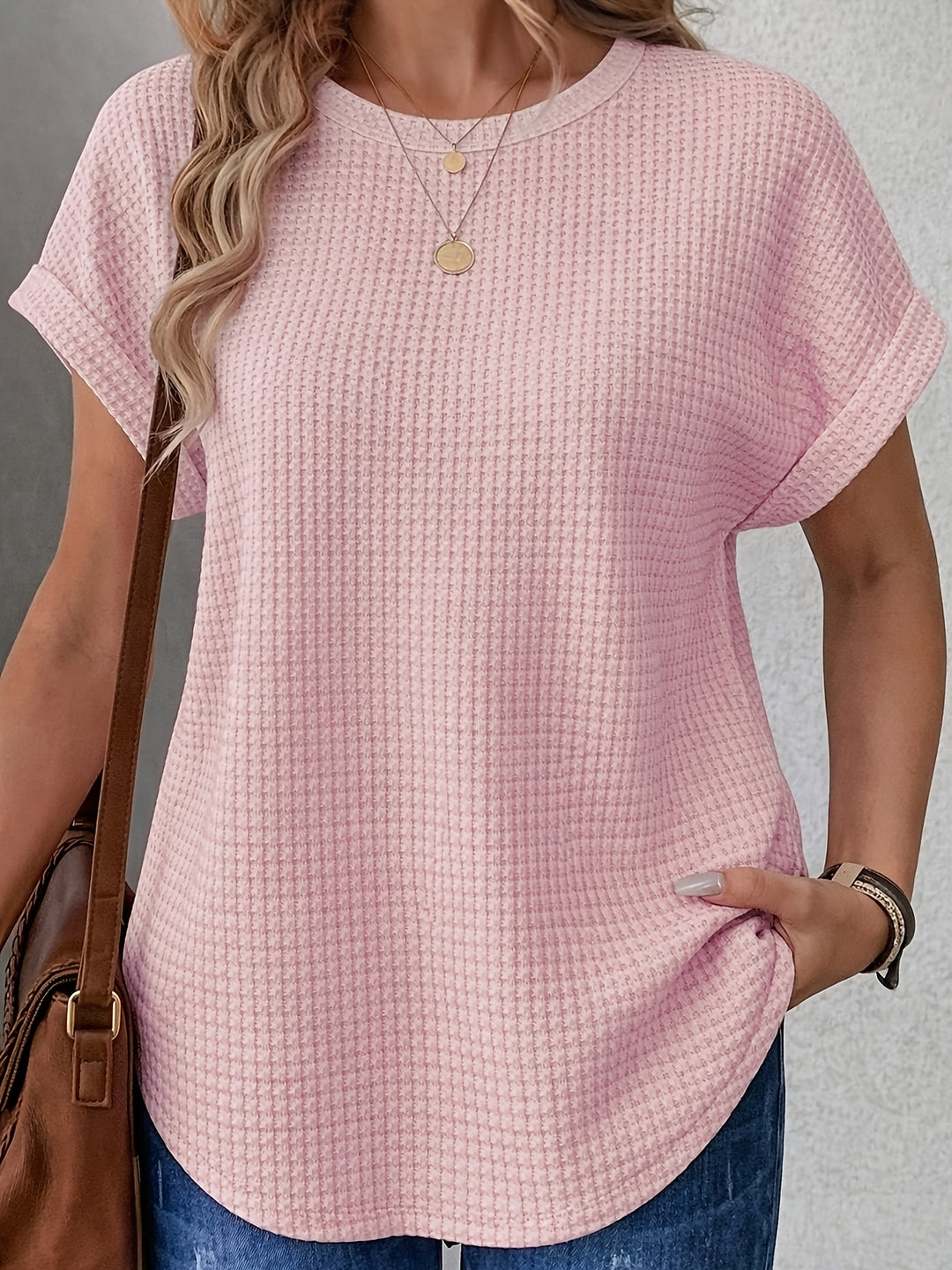 Penny™ | Soft Waffle-Knit Short Sleeve Top