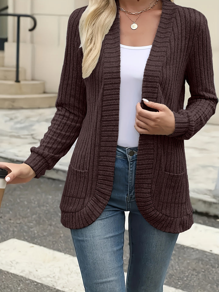 Elise™ | Elegant Open-Front Knit Cardigan