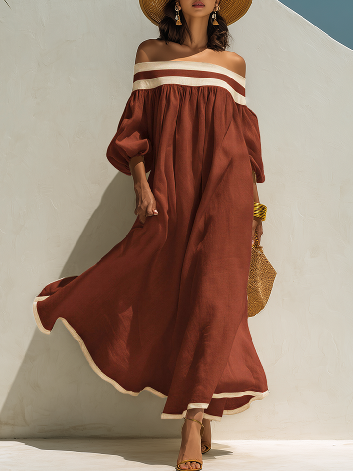 Seraphina™ | Luxe Off-Shoulder Linen Maxi Dress