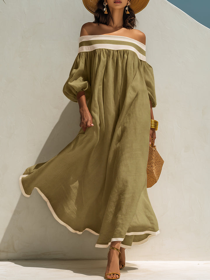 Seraphina™ | Luxe Off-Shoulder Linen Maxi Dress