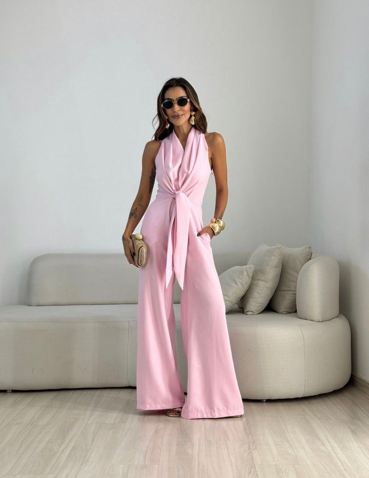 Celestia™ | Luxe Draped Wide-Leg Jumpsuit