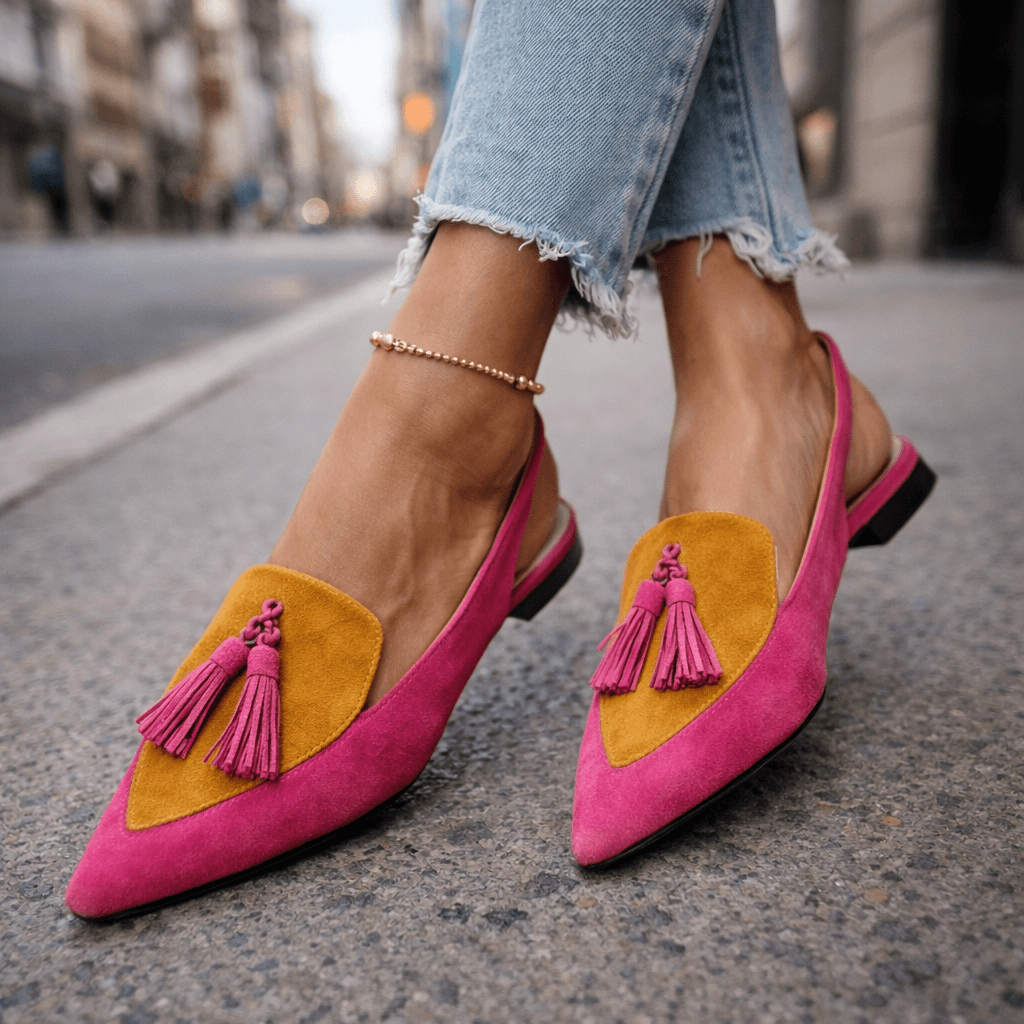 Lorena™ | Pointed-Toe Flat Mules with Slingback