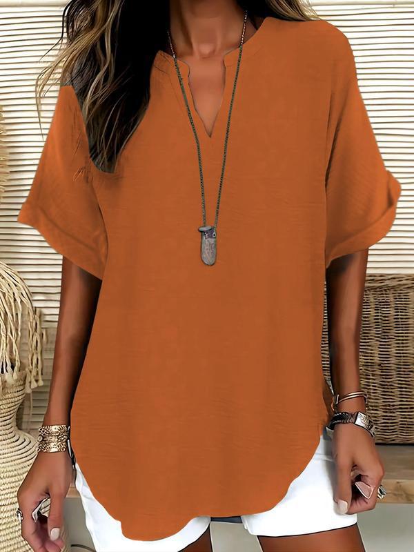 Mila™ | Relaxed Notched-Neck Blouse