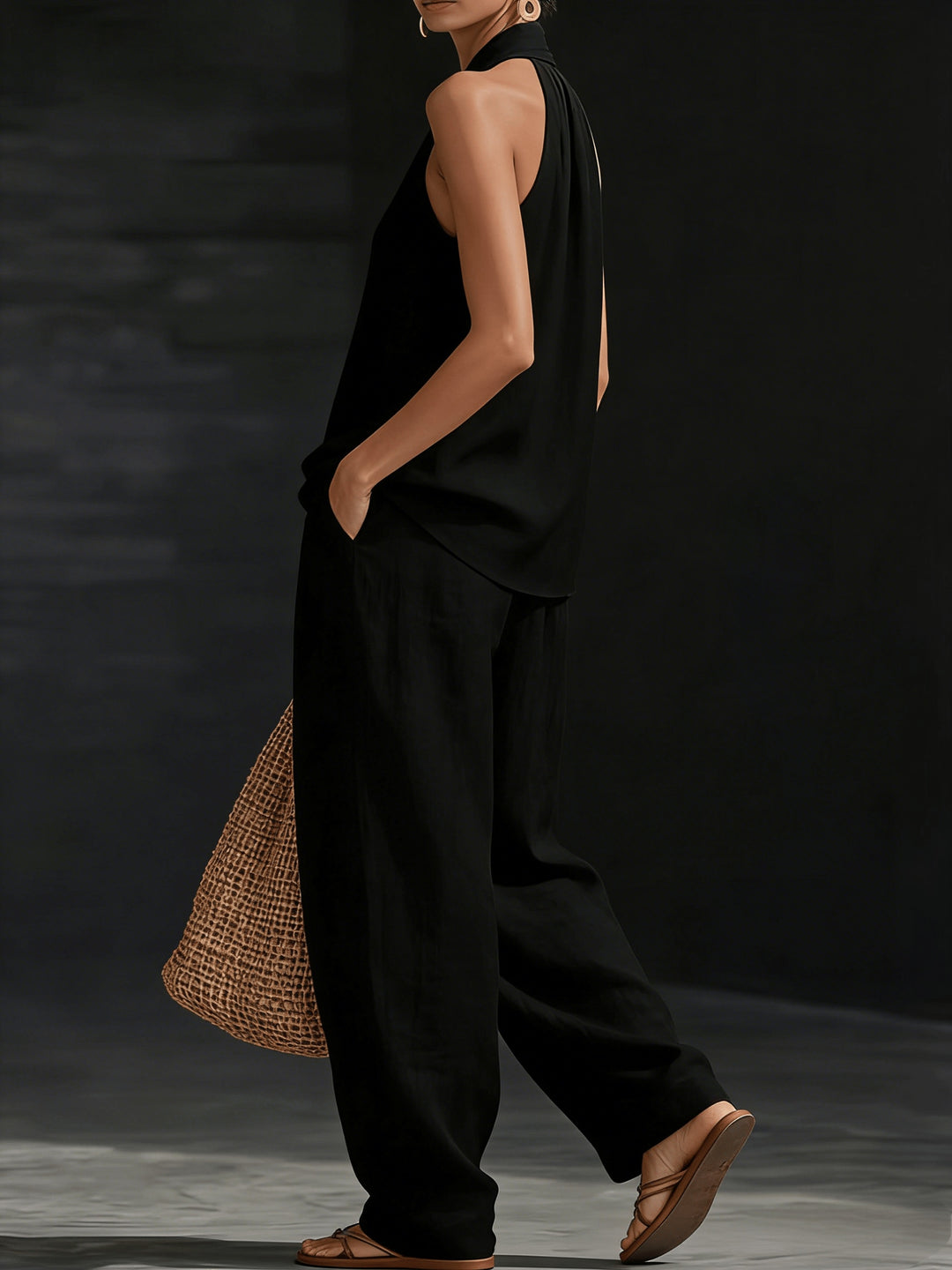 Margot™ | Linen V-Neck Vest & Wide-Leg Trouser Set