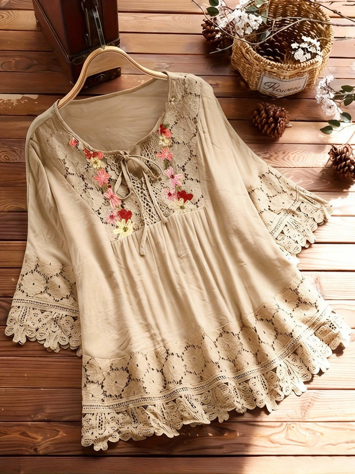 Florence™ | Embroidered Lace Boho Blouse