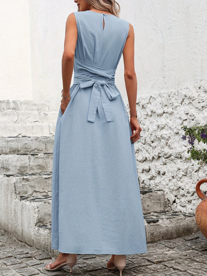 Diane™ | Cotton Tie-Back Sleeveless Maxi Dress