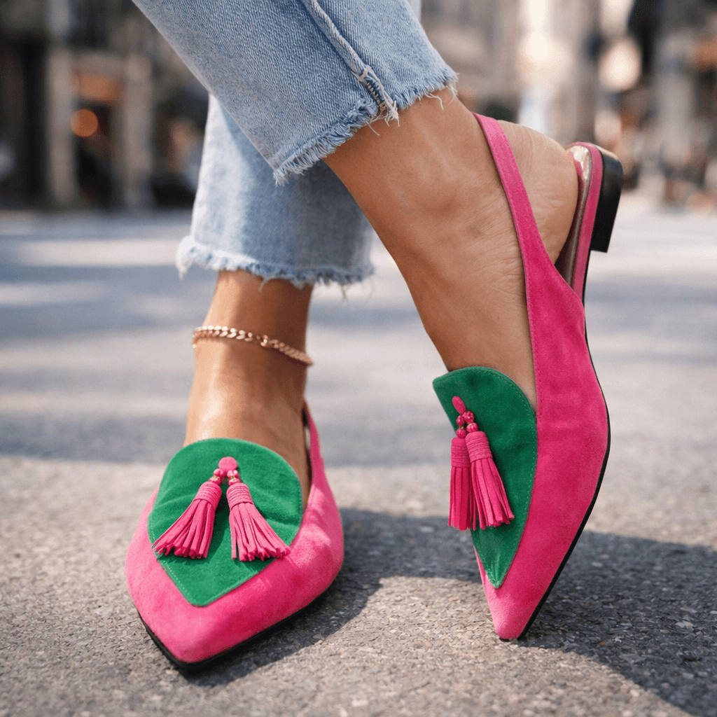 Lorena™ | Pointed-Toe Flat Mules with Slingback