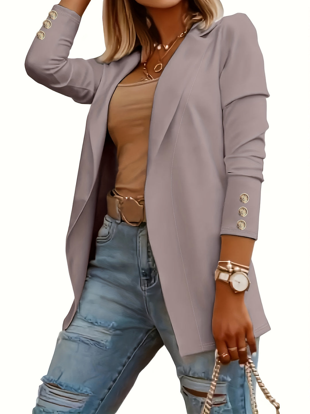 Margot™ | Elegant Open-Front Knit Blazer