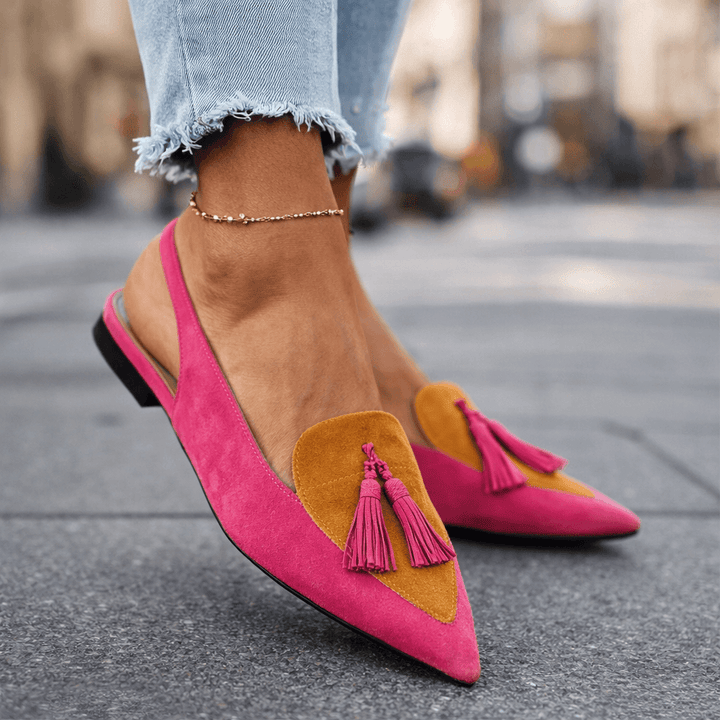 Lorena™ | Pointed-Toe Flat Mules with Slingback